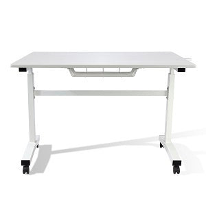 Atlantic White Adjustable Desk with Casters and Side Crank