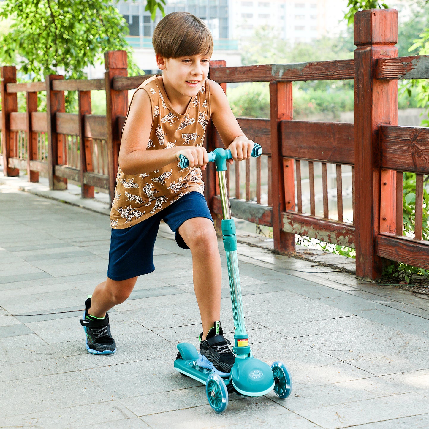 Child's Kick Scooter with Adjustable Handlebar and Safety Brake, for Ages 3-10