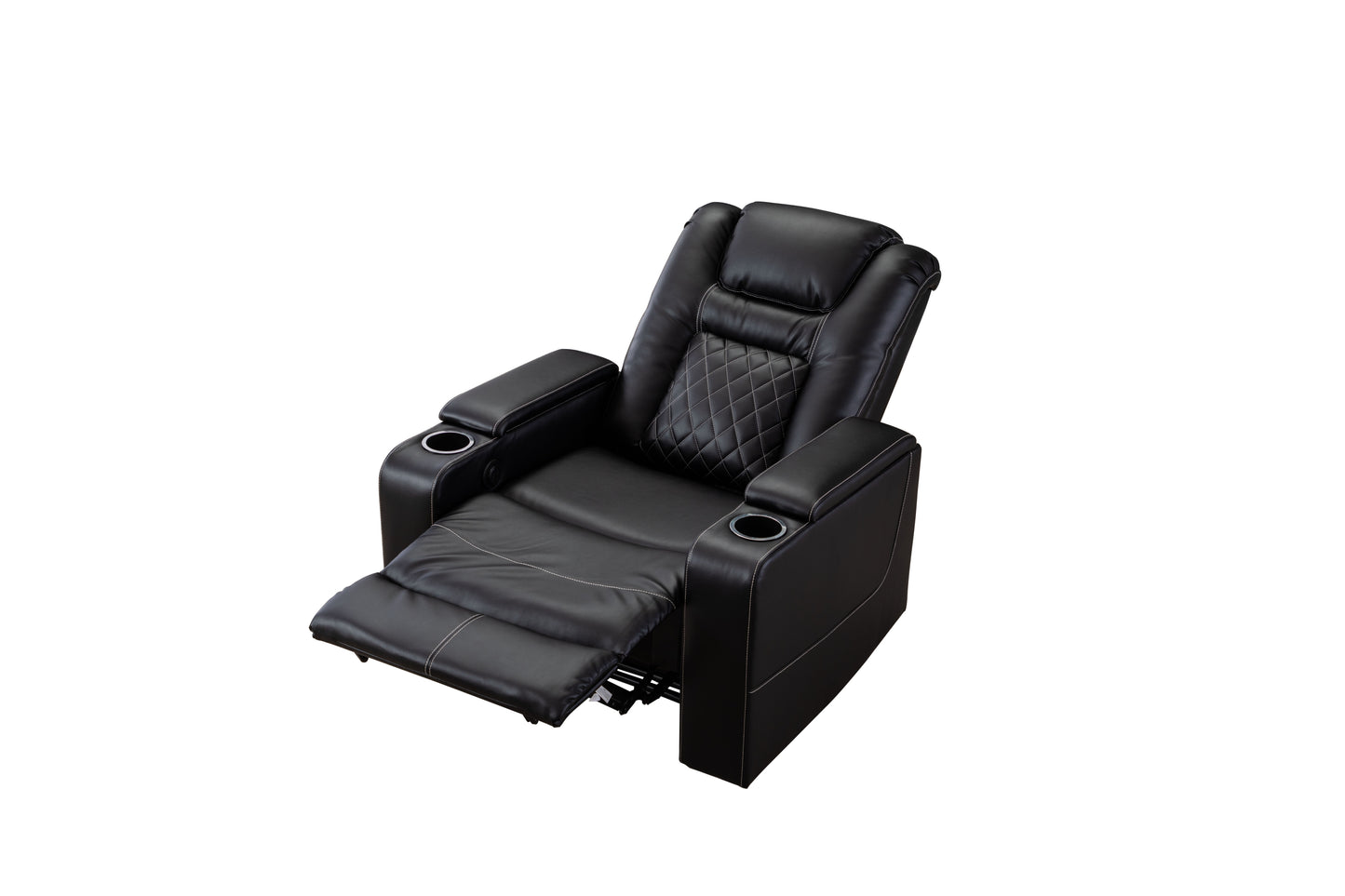 Luxurious Recliner with Cup Holder and USB Port in PU Material