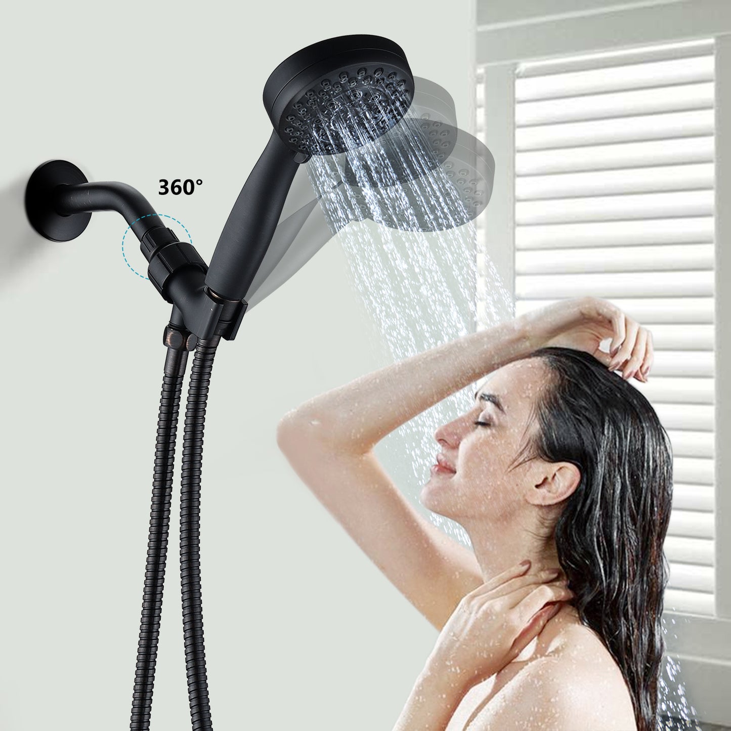 Luxurious Oil Rubbed Bronze Handheld Shower Head with High Pressure Performance