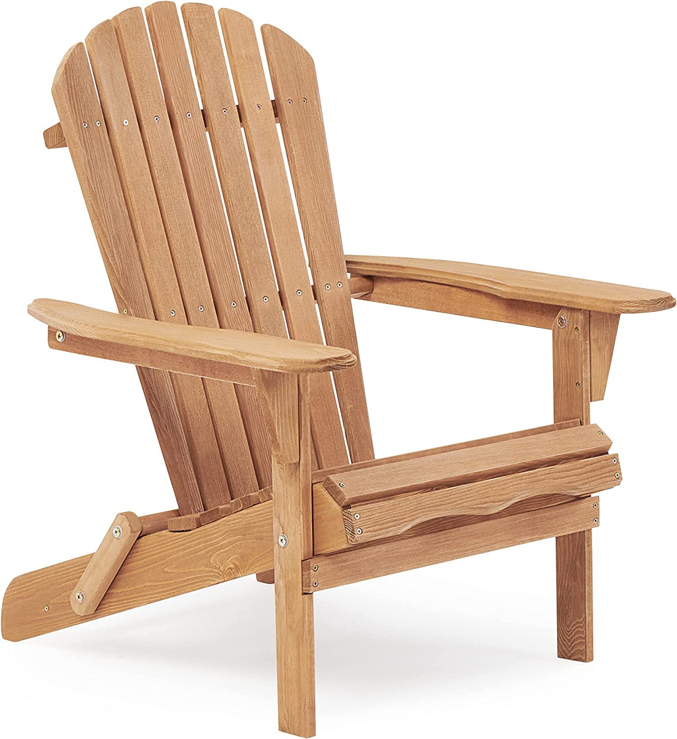 Outdoor Folding Wood Adirondack Chair Set of 2 for Garden and Patio