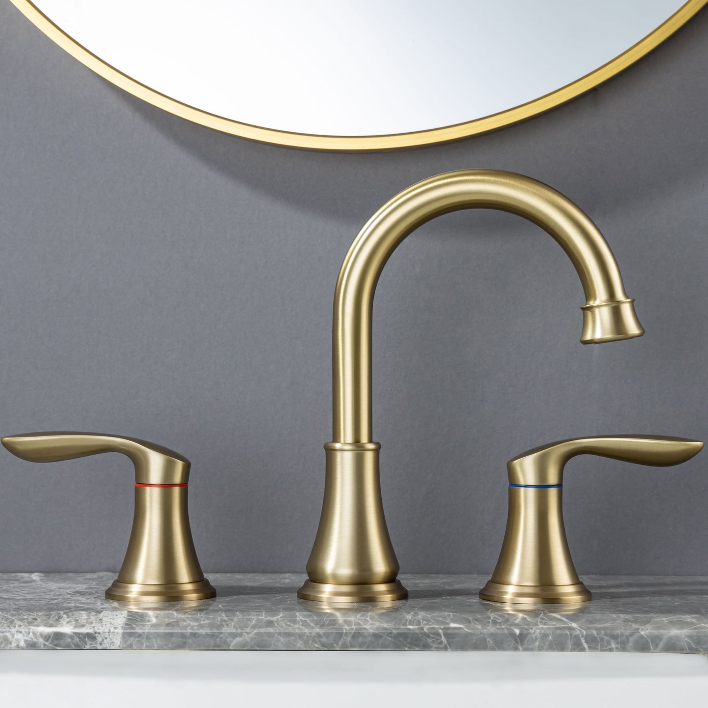 Elegant Gold Bathroom Faucet Set with Dual Handles