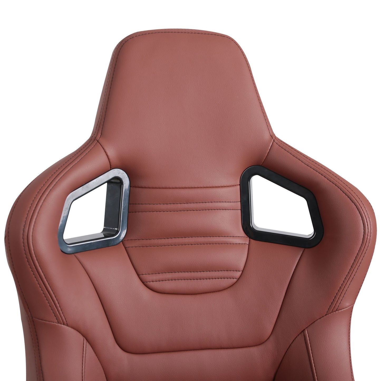 2-Piece Ergonomic Racing Seats with Adjustable Double Slides in Vibrant Brick Red