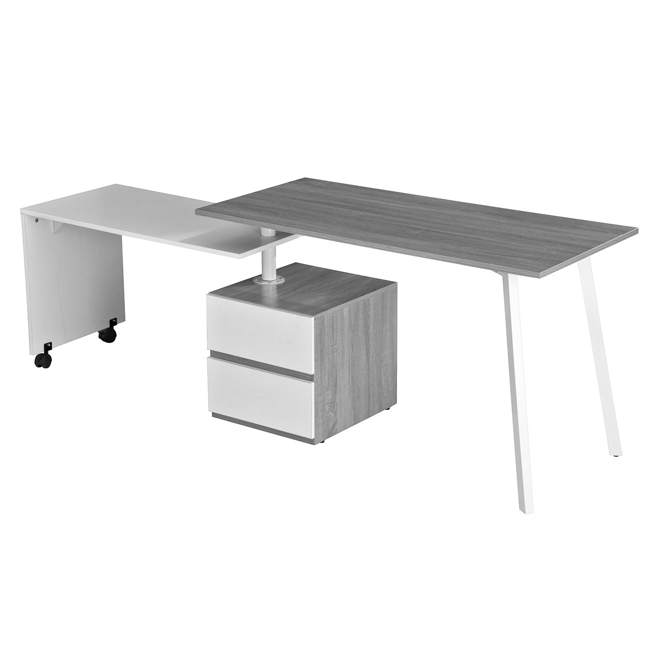 Rotating Grey Workspace Desk by Techni Mobili