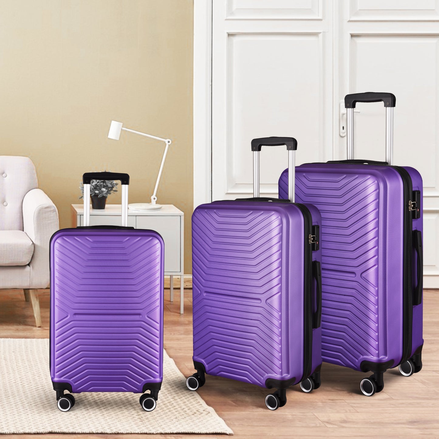 Luggage Sets Expandable ABS Hardshell 3pcs Clearance Luggage Hardside Lightweight Durable Suitcase sets Spinner Wheels Suitcase with TSA Lock 20in/24in/28in