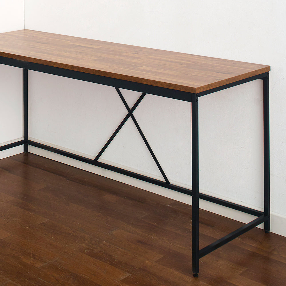 Water and Heat Resistant Acacia and Black Wood Corner Desk with Enhanced Durability