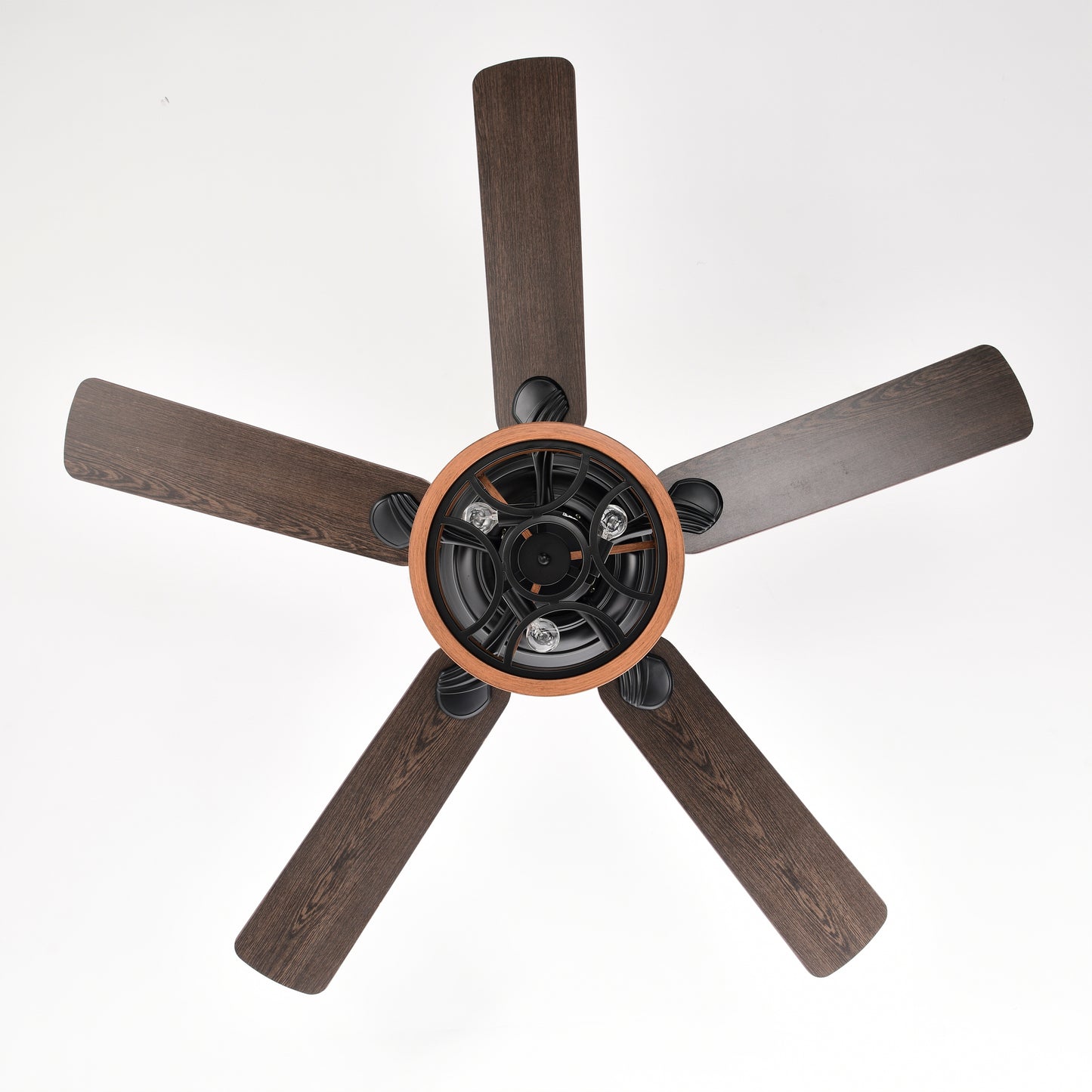 Farmhouse Ceiling Fan with Reversible Airflow, Remote Control, and Caged Light Fixture