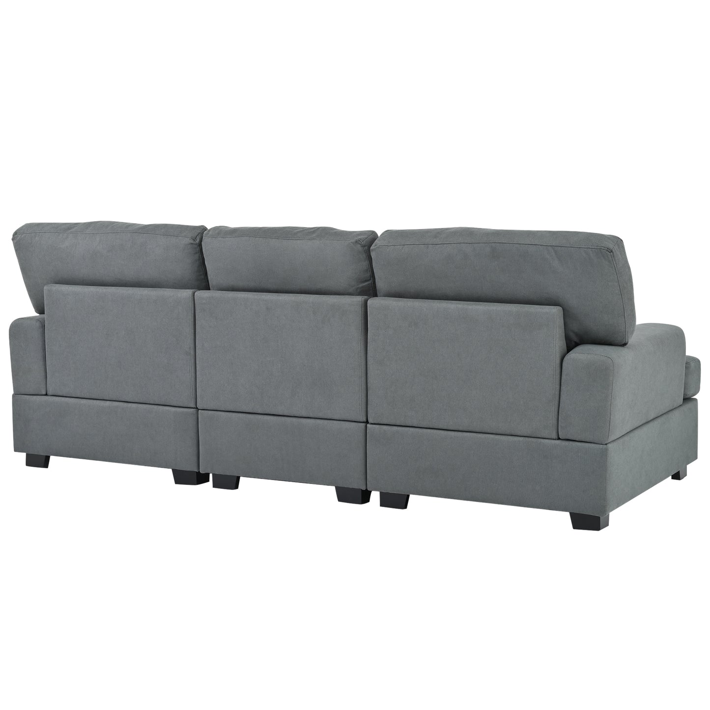 U_STYLE 3 Seat Sofa with Removable Back and Seat Cushions and 4 Comfortable Pillows