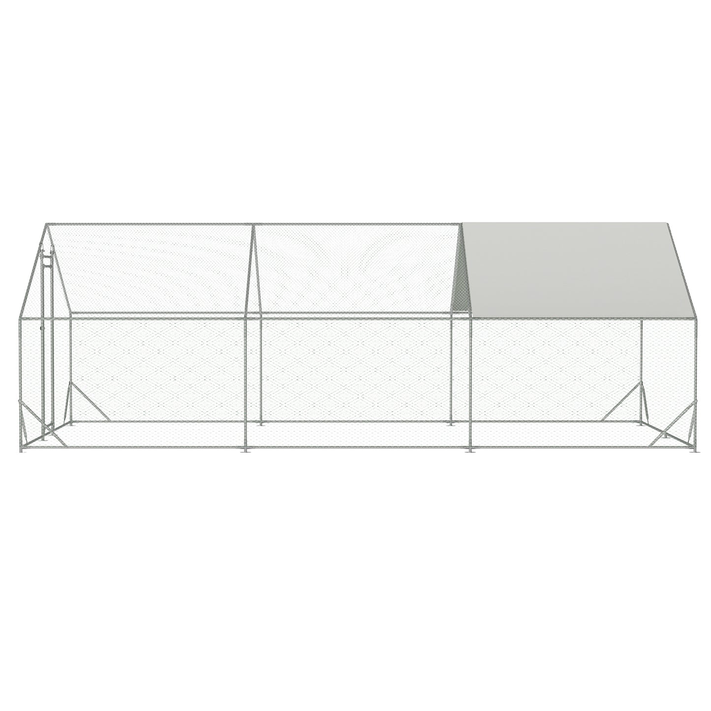 Large Metal Chicken Coop, Walk-in Chicken Run,Galvanized Wire Poultry Chicken Hen Pen Cage, Rabbits Duck Cages with Waterproof and Anti-Ultraviolet Cover for Outside(10' L x 20' W x 6.56' H)