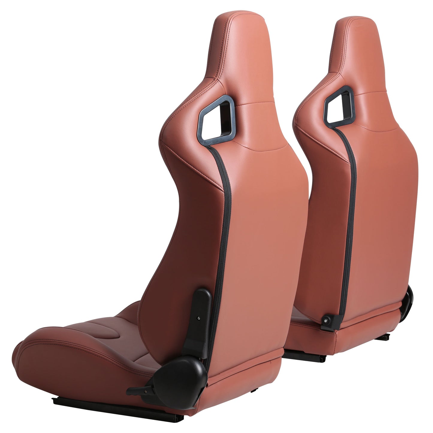 2-Piece Ergonomic Racing Seats with Adjustable Double Slides in Vibrant Brick Red