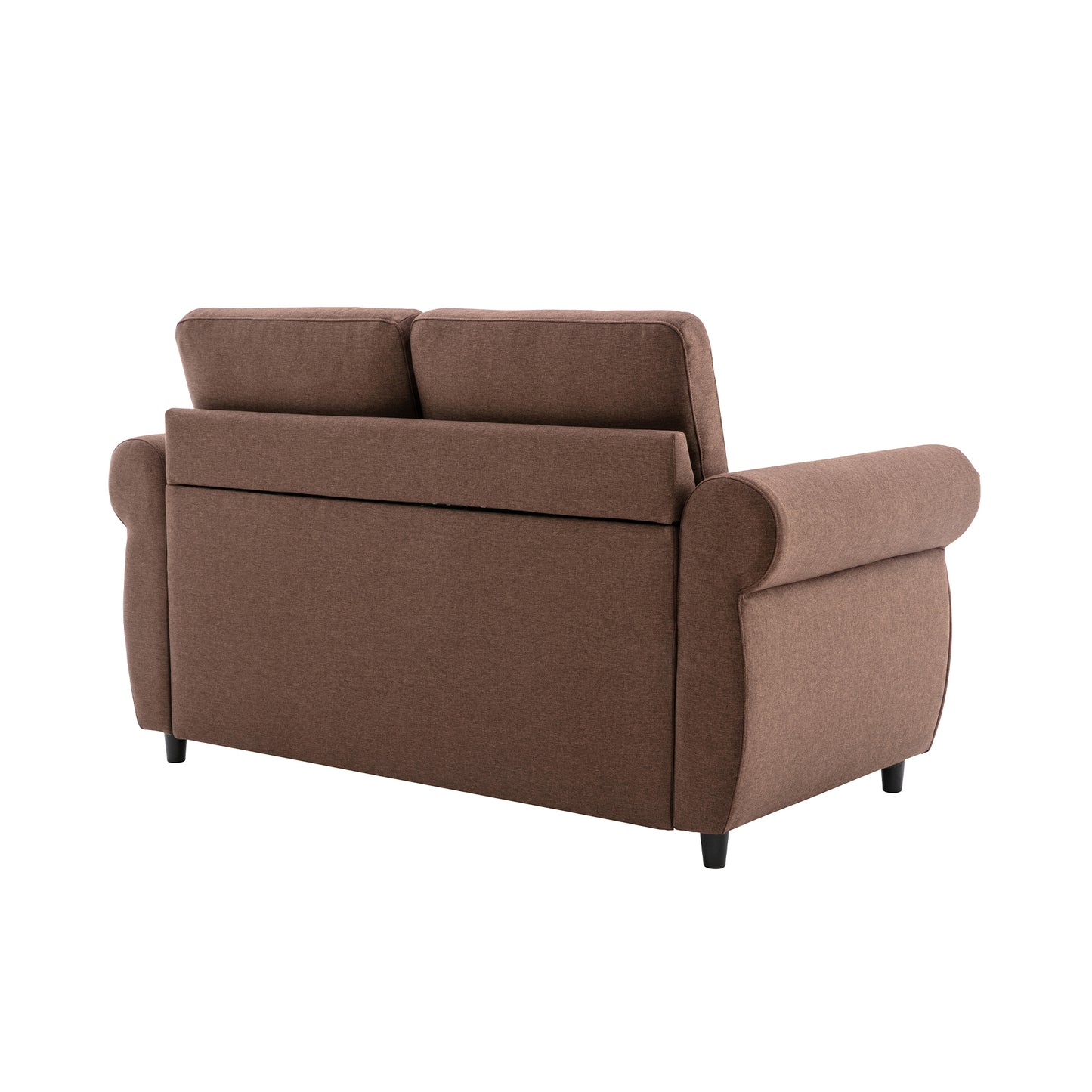 Orisfur Pull Out Loveseat Sleeper with Memory Foam Mattress, Brown