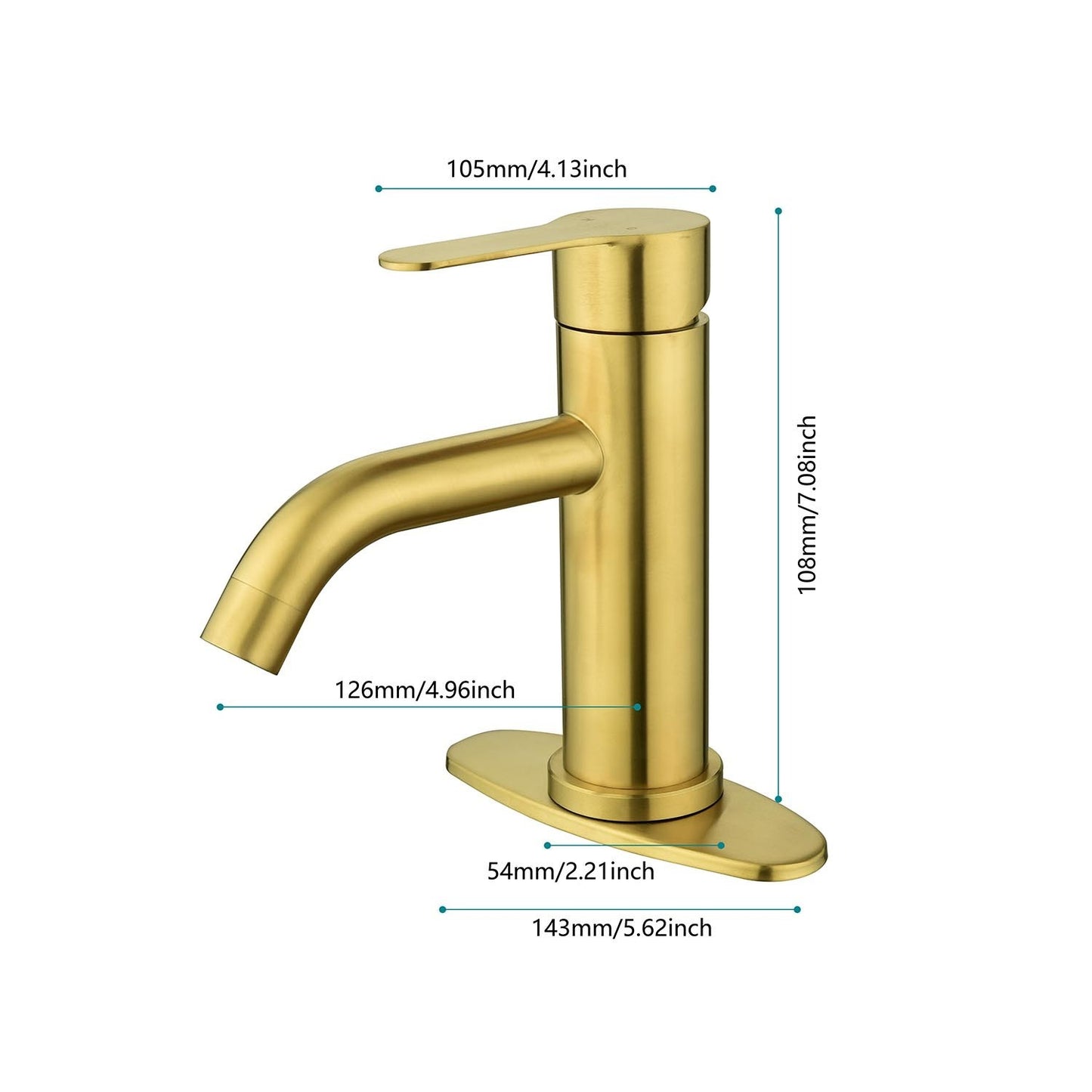 Sleek Stainless Steel Single-Handle Bathroom Faucet