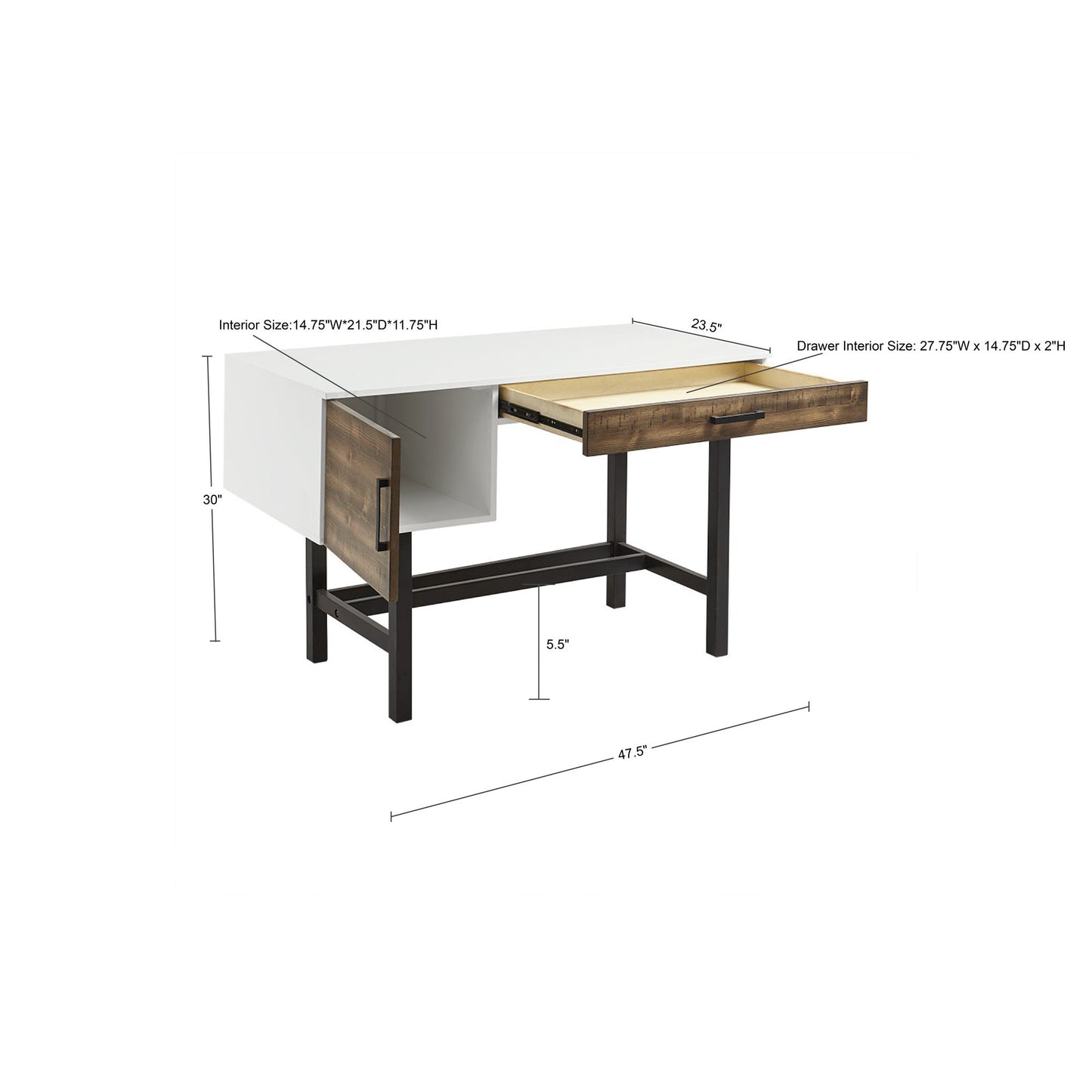 Kirtley Writing Desk with Distressed Wood Finish by Madison Park