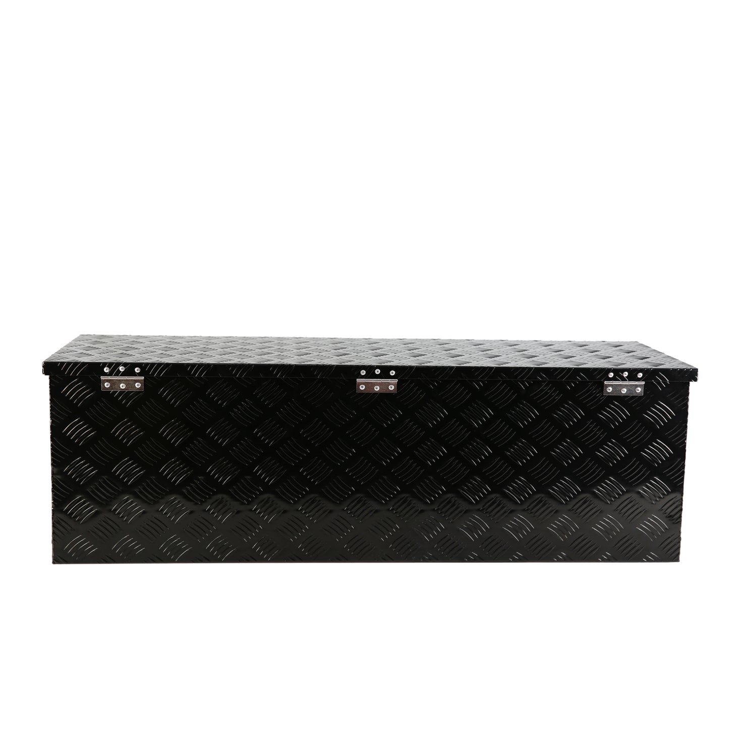 48 Inch Heavy Duty Aluminum Stripes Plated Tool long Box Pick Up Truck Bed RV Trailer Toolbox Storage Organizer, Waterproof Underbody Tool Box Storage with Lock and Key (48"×15.2"×15.2")