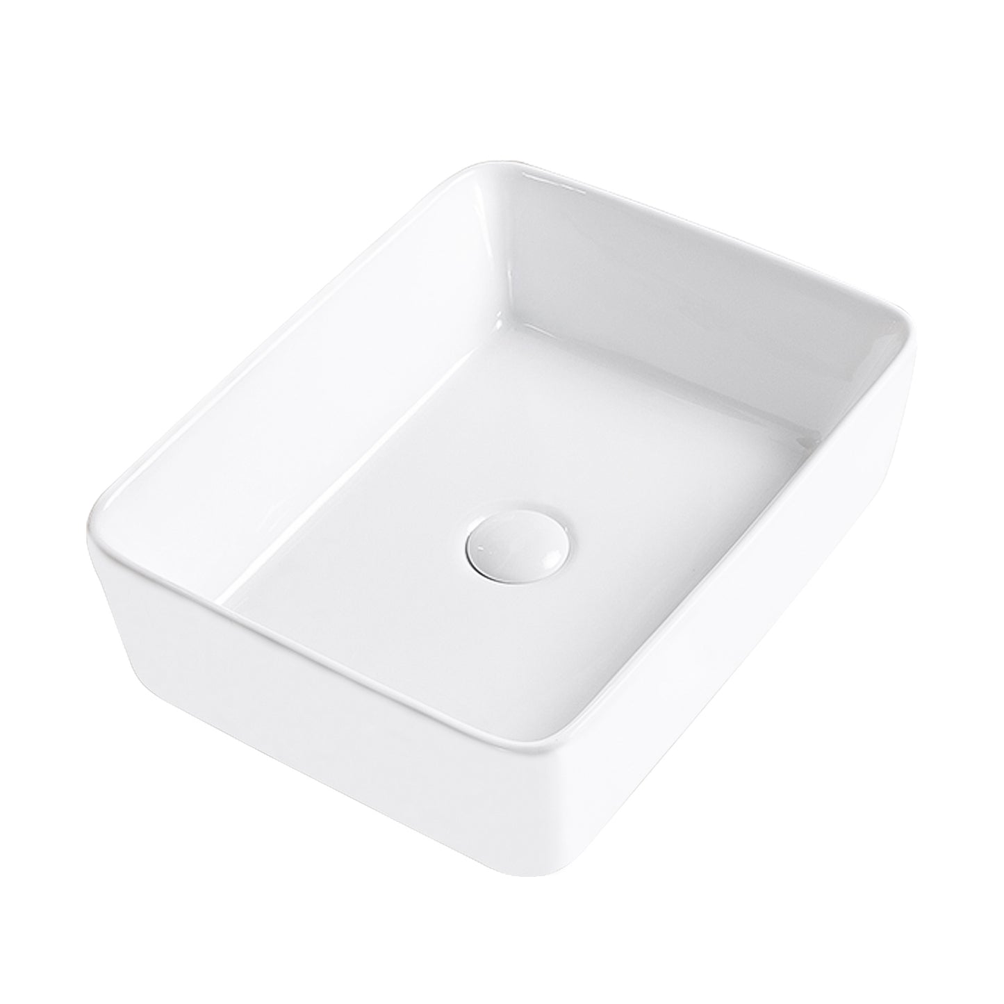 Vessel Bathroom Sink Basin in White Ceramic