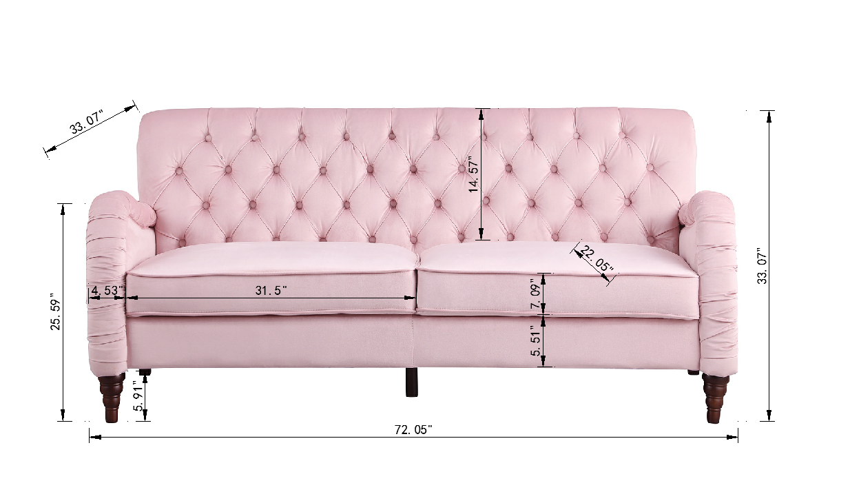 Chesterfield sofa ;3 seater ,modern sofa,Pink color