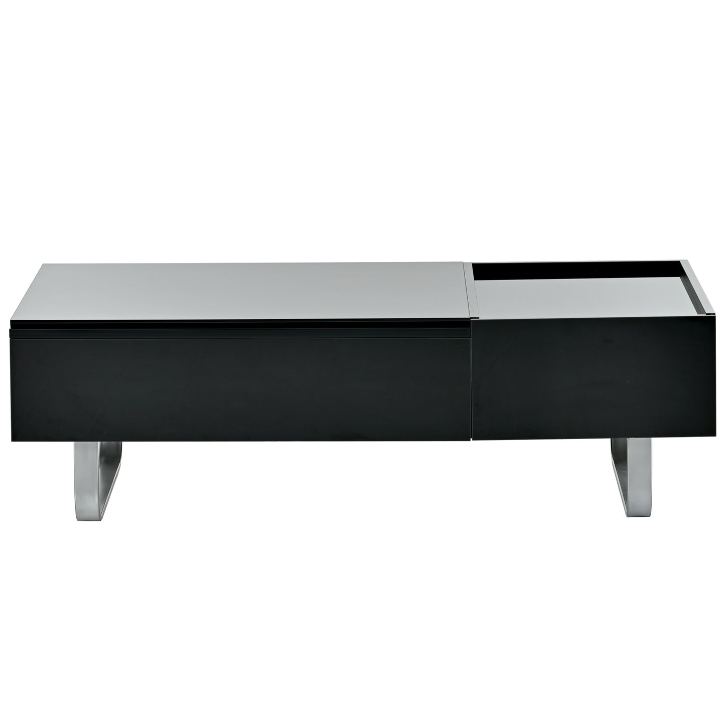 Convertible Lift-Top Coffee Table with Storage Drawer, Modern Black Cocktail Table