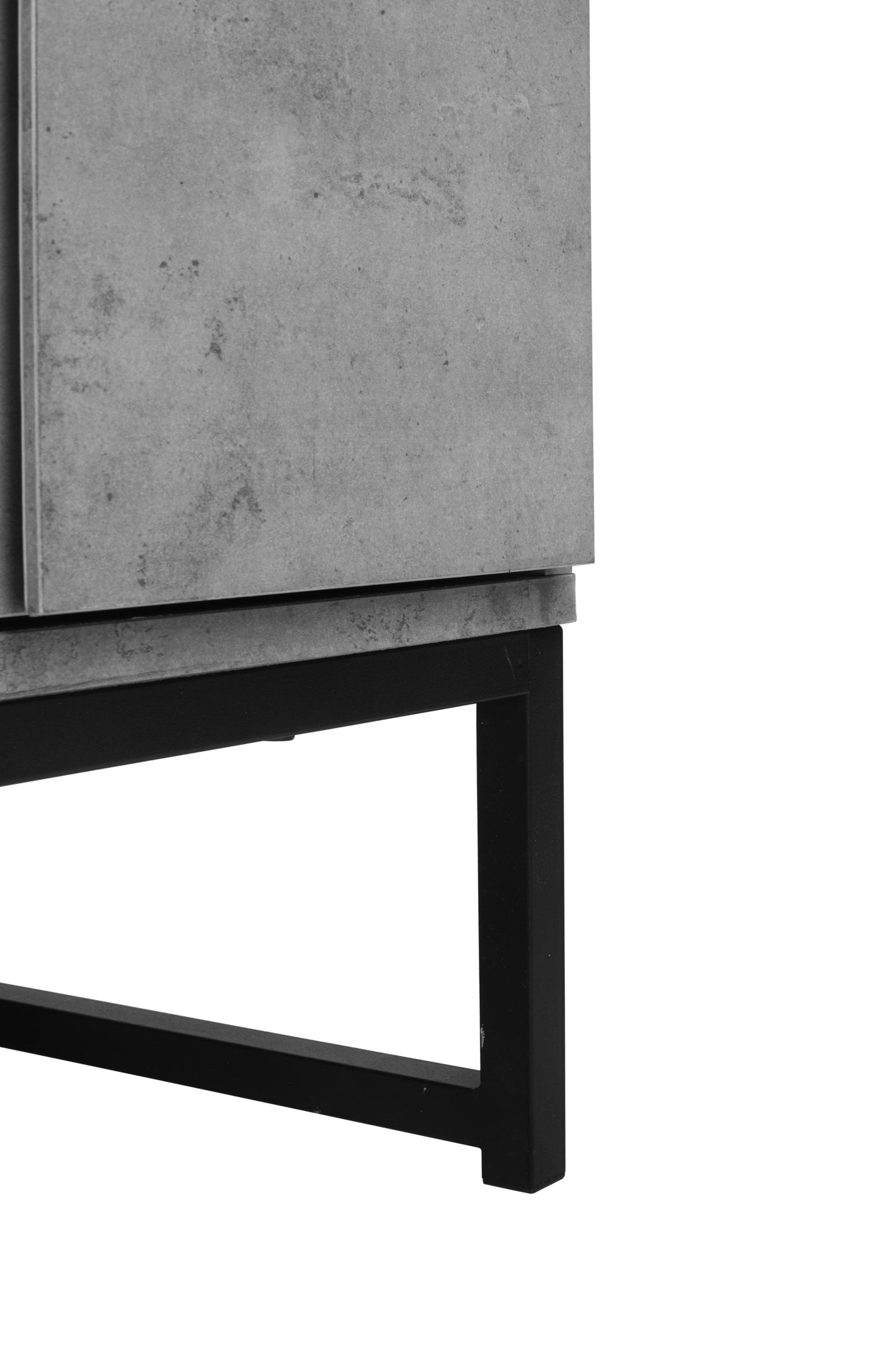 Set of 2, 2 Drawer Nightstand, Geometric Elements, Cement Grey, for Bedroom, Living Room and Study