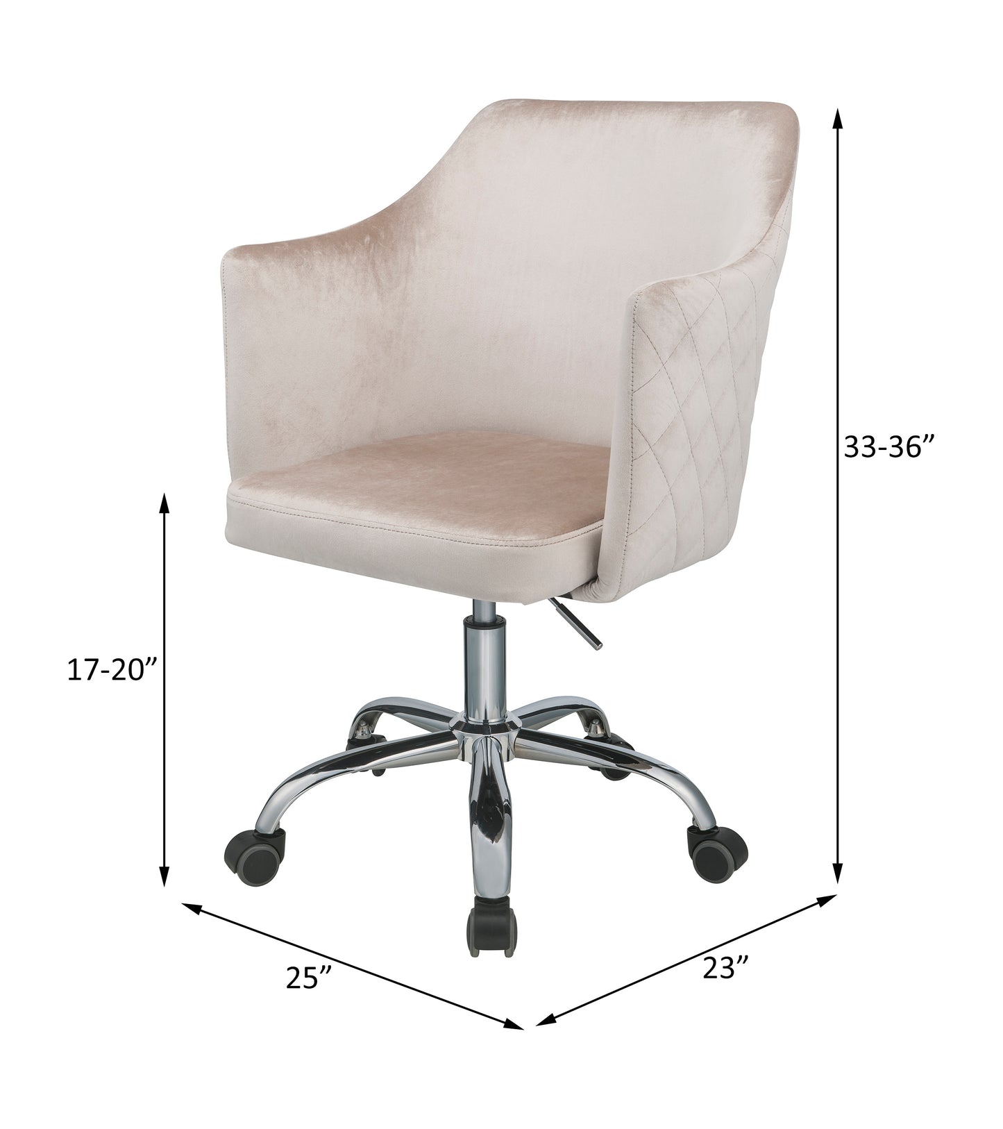 Cosgair Office Chair in Champagne Velvet & Chrome 92506