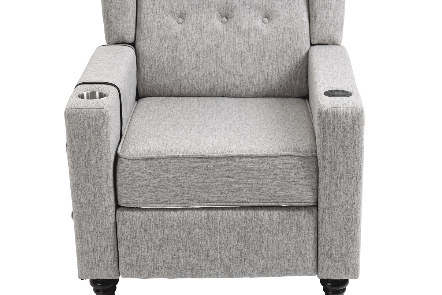 Modern Light Gray Push Back Recliner Chair with Massage and Heating Functions