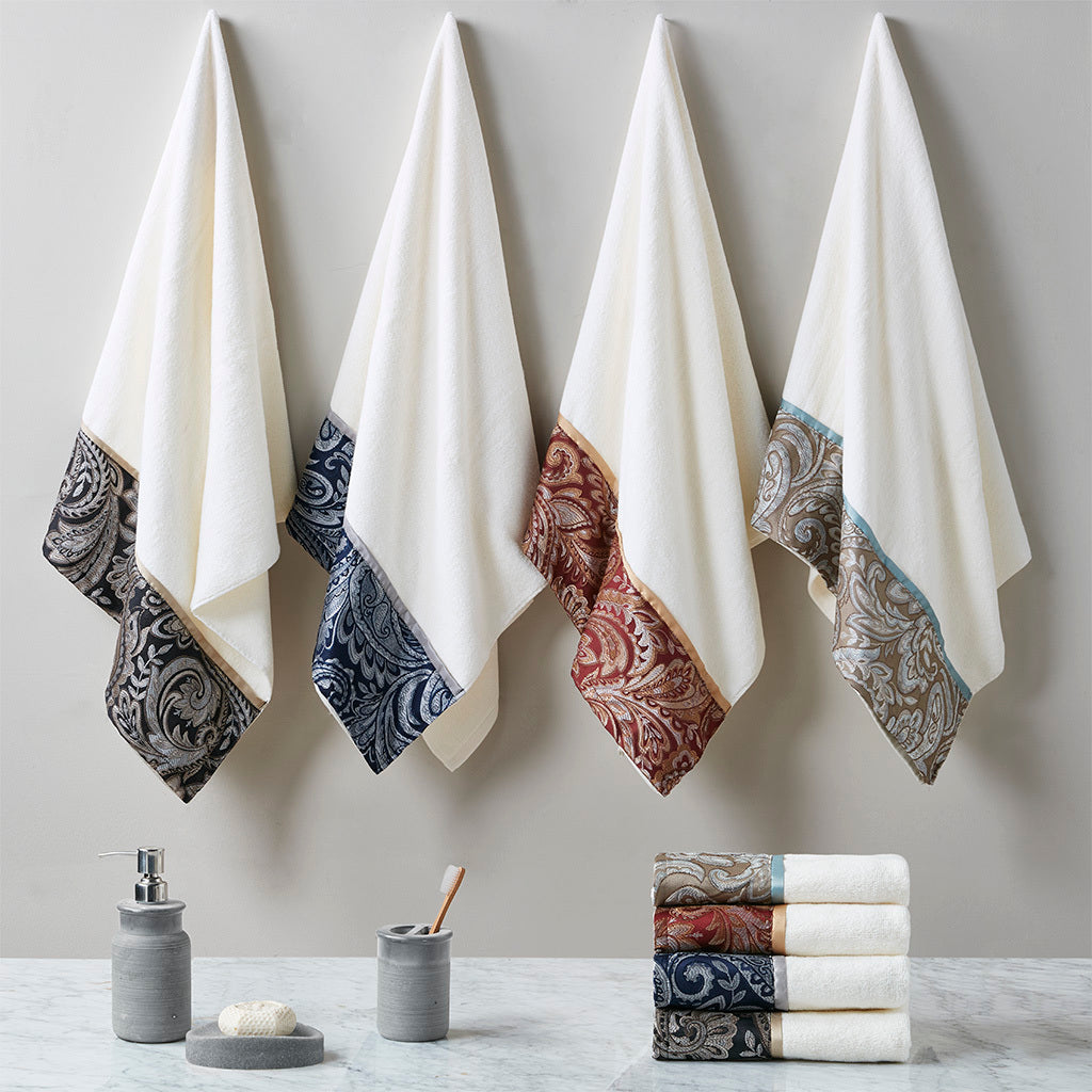 Madison Park Aubrey Jacquard Towel Set - Elegant 6-Piece Bathroom Ensemble