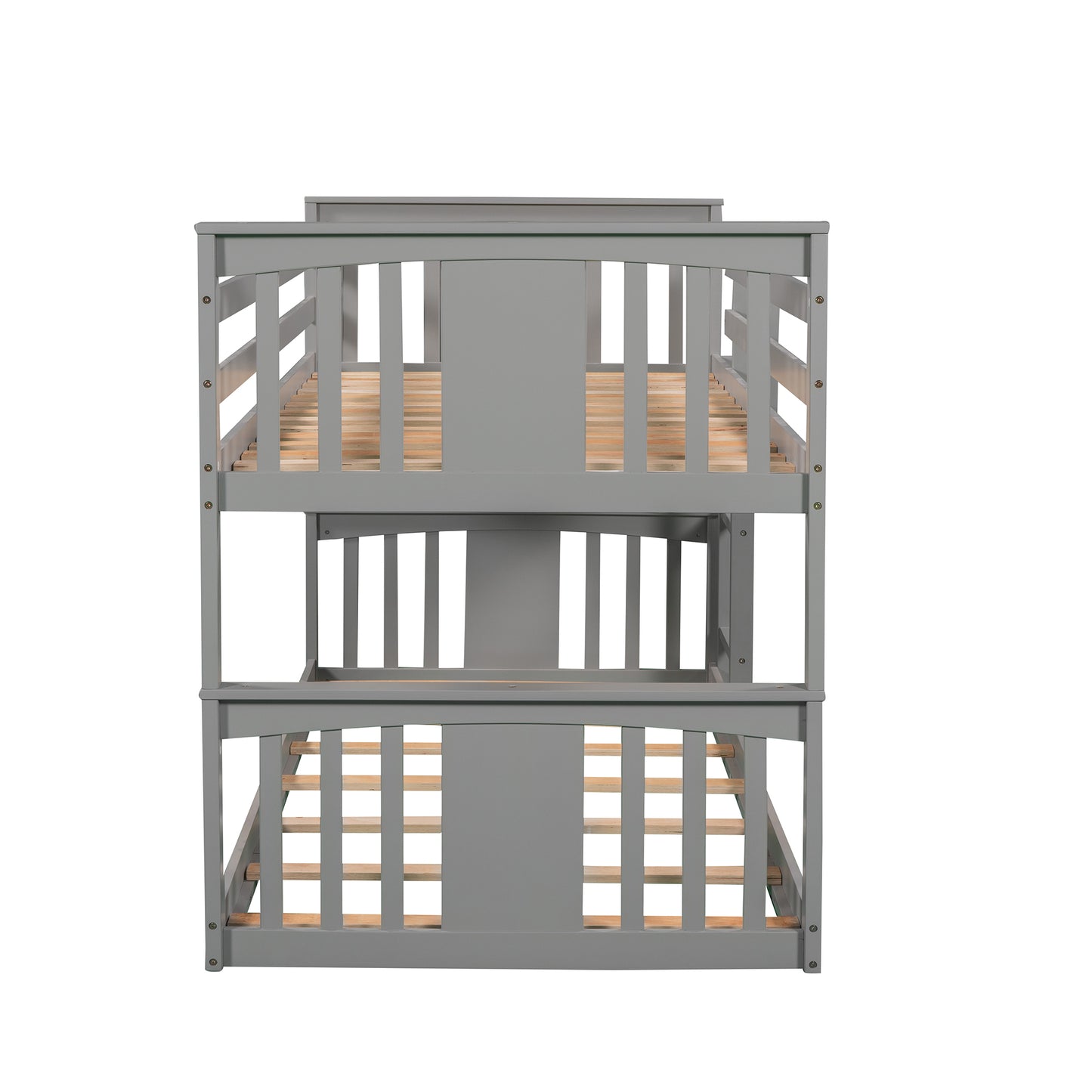 Gray Twin Bunk Bed with Built-in Ladder