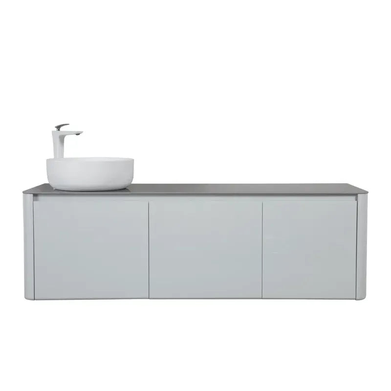 71'' Solid Surface Vanity Sink for Bathroom in White