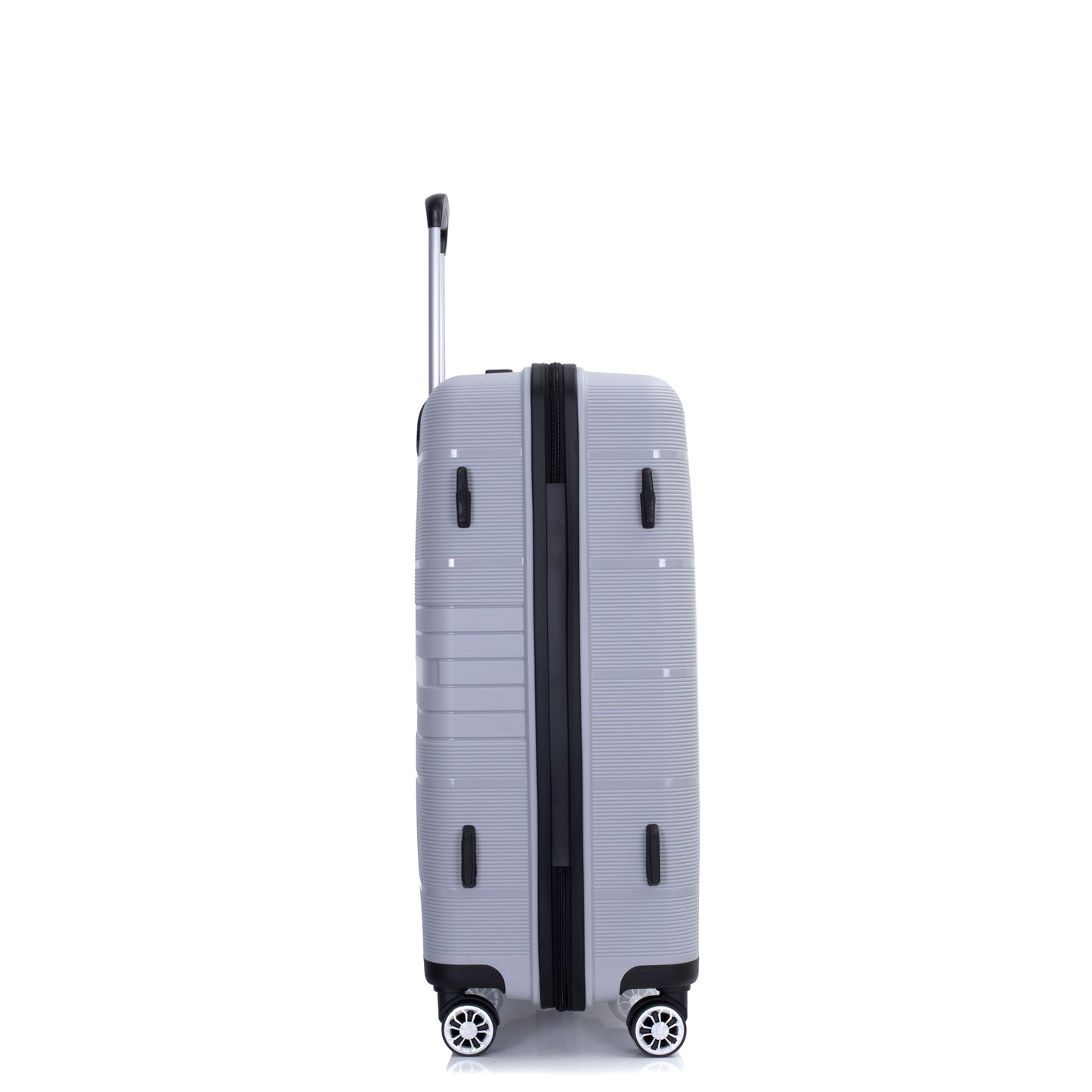 Hardshell Suitcase Double Spinner Wheels PP Luggage Sets Lightweight Durable Suitcase with TSA Lock,3-Piece Set (20/24/28) , Silver