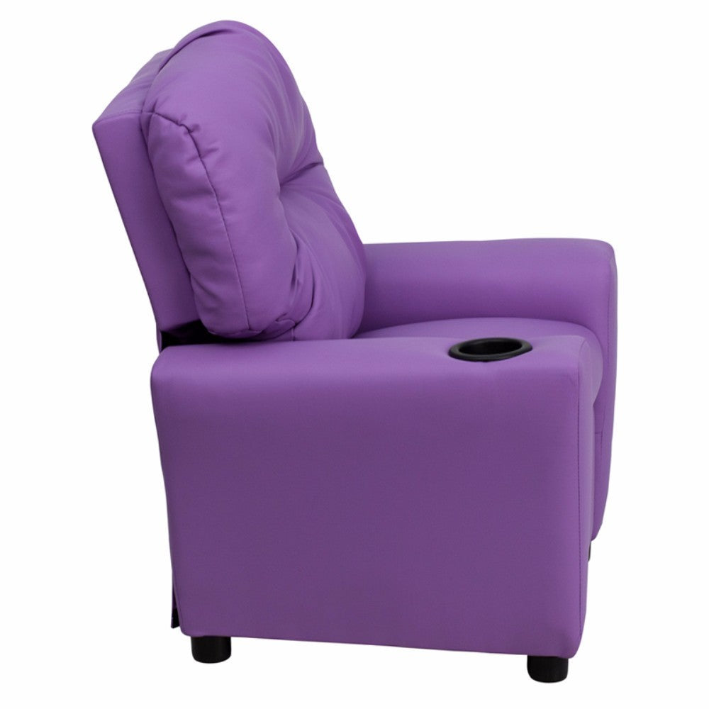 Lavender Kids Recliner with Cup Holder