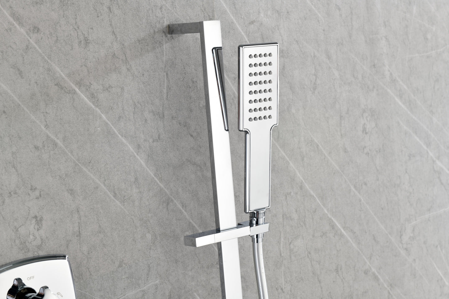 Luxurious Rainfall Shower System with Hand Shower and Slide Bar