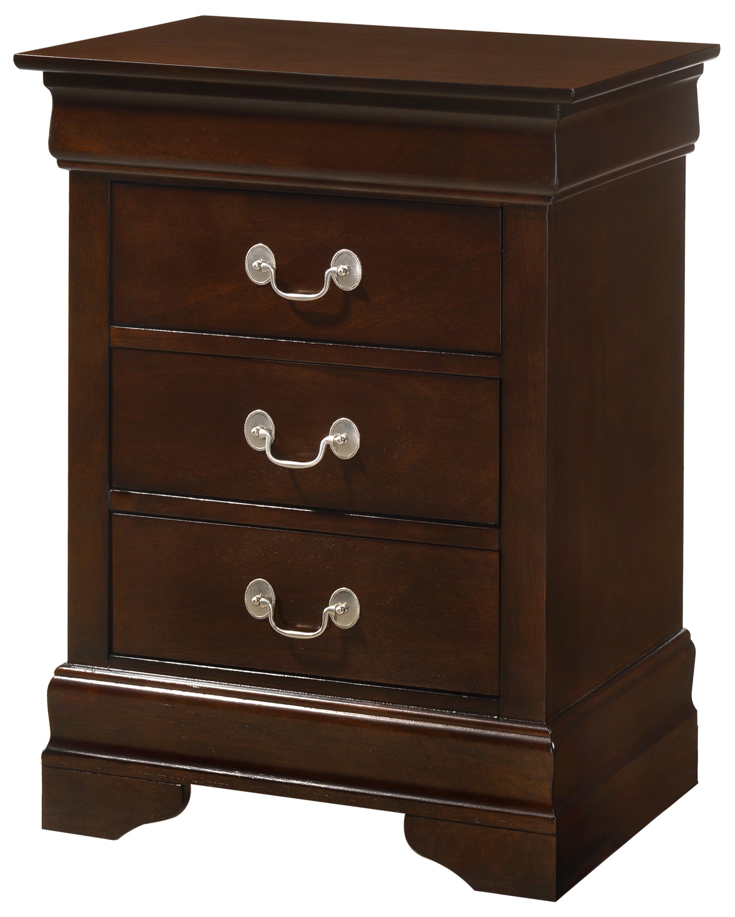 Louis Phillipe G3125-3N 3 Drawer Nightstand , Cappuccino