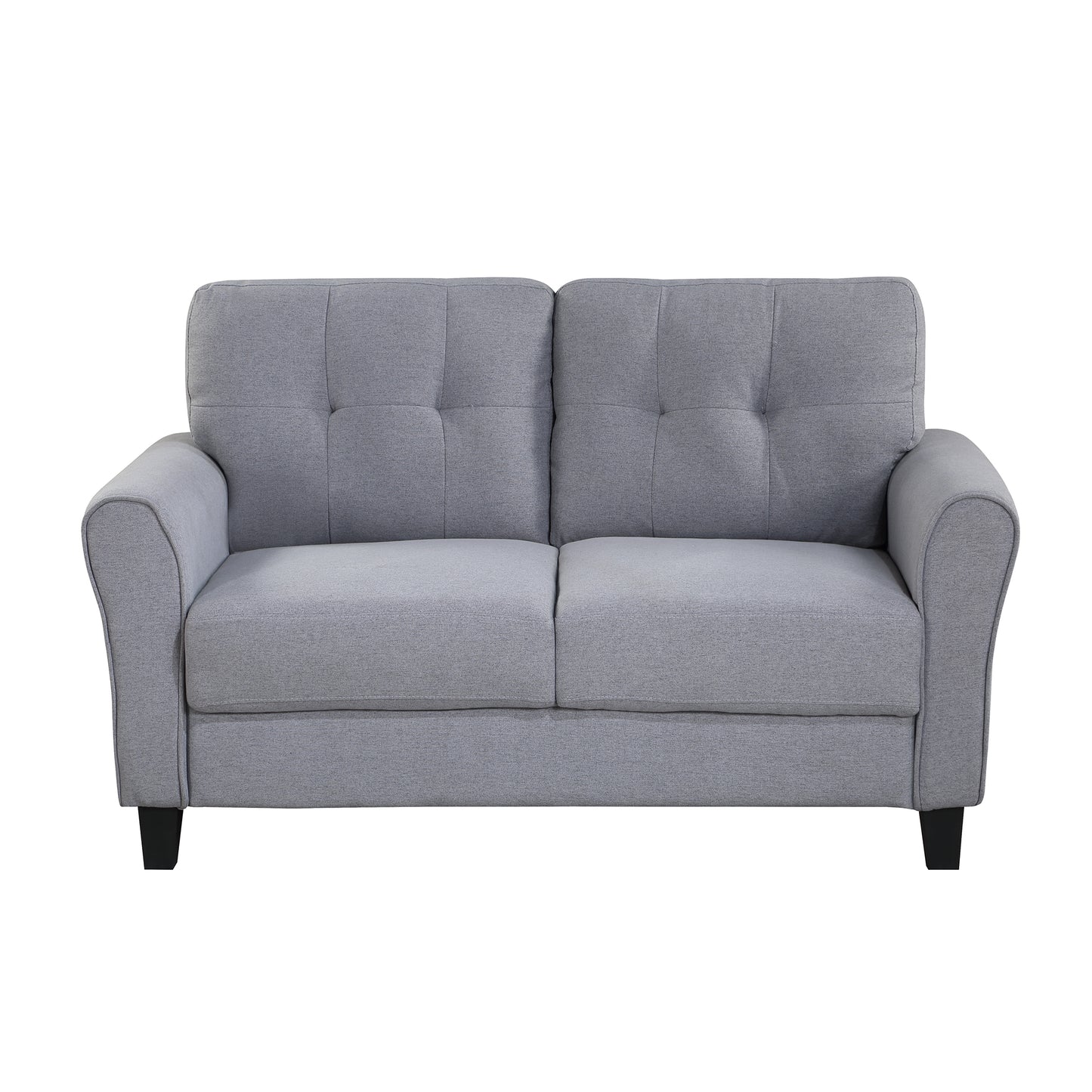 Modern Living Room Sofa Set Linen Upholstered Couch Furniture for Home or Office ,Light Grey-Blue,(1+2 Seat)