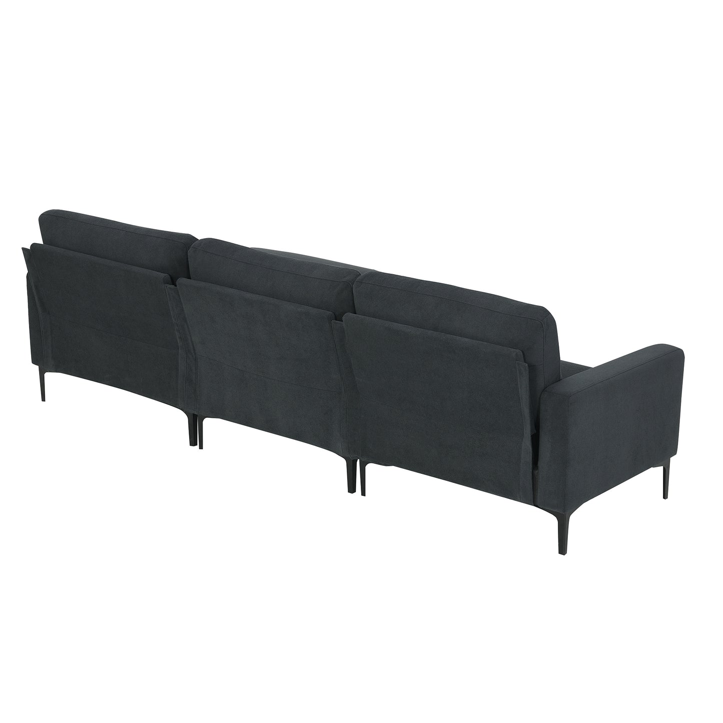 Modern L-shaped Sectional Sofa with Convertible Ottoman for Living Spaces