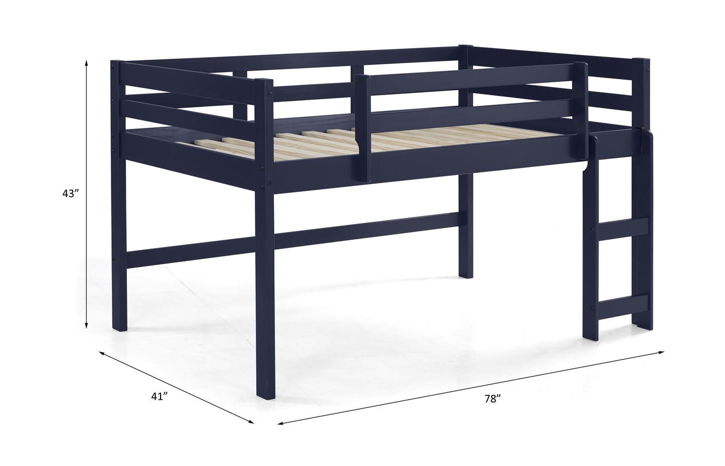 Lara Twin Loft Bed, Navy Blue Finish 38260