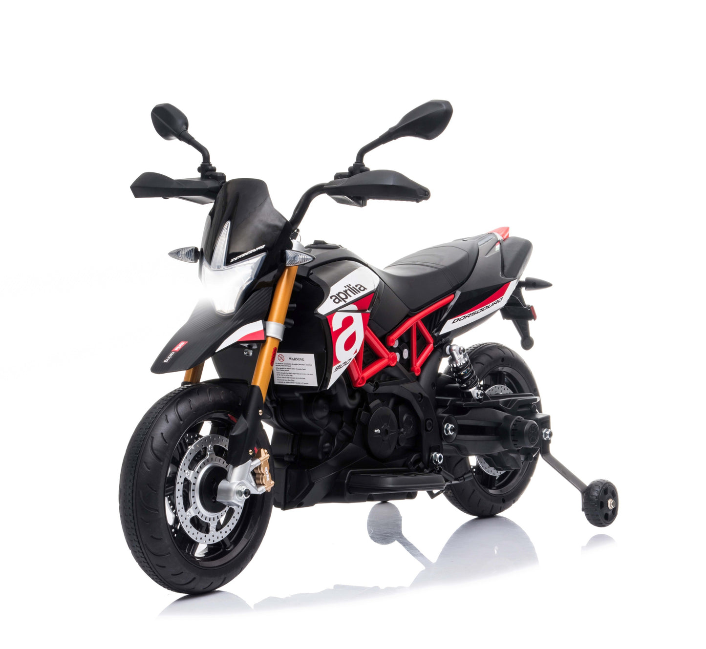 Red, Licensed Aprilia Electric Motorcycle, 12V Kids Motorcycle,  Ride On Toy w/Training Wheels, Spring Suspension, LED Lights, Sounds & Music, MP3, Battery Powered Dirt Bike for Boys & Girls