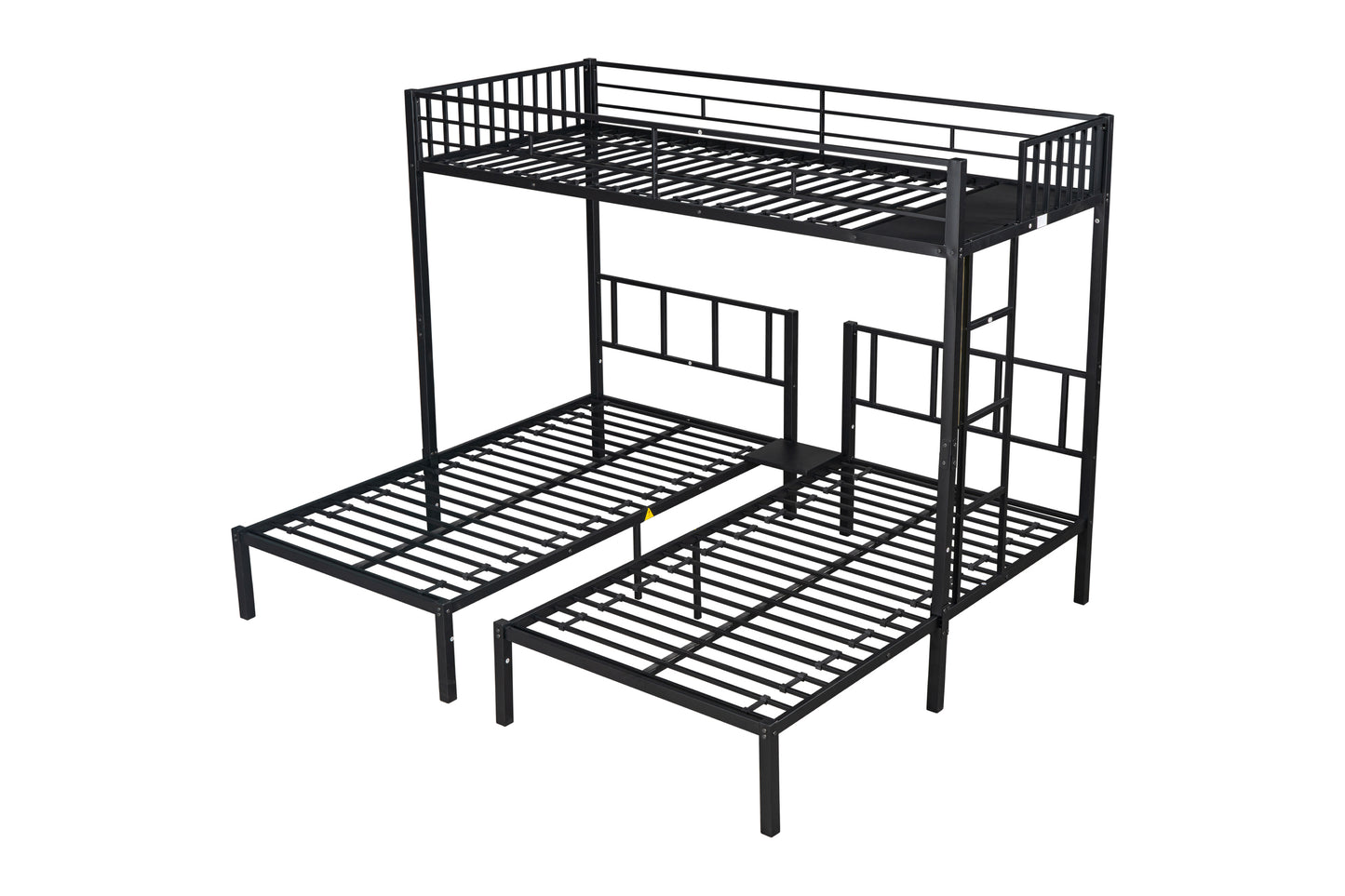 Convertible Metal Triple Bunk Bed - Space-Saving Solution with Noise Reduction