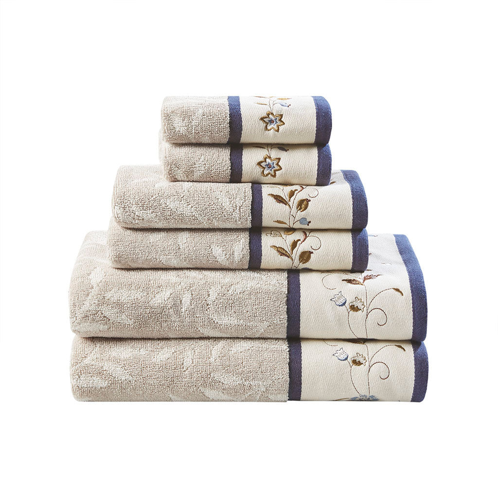 Elegant Botanical Cotton Towel Set