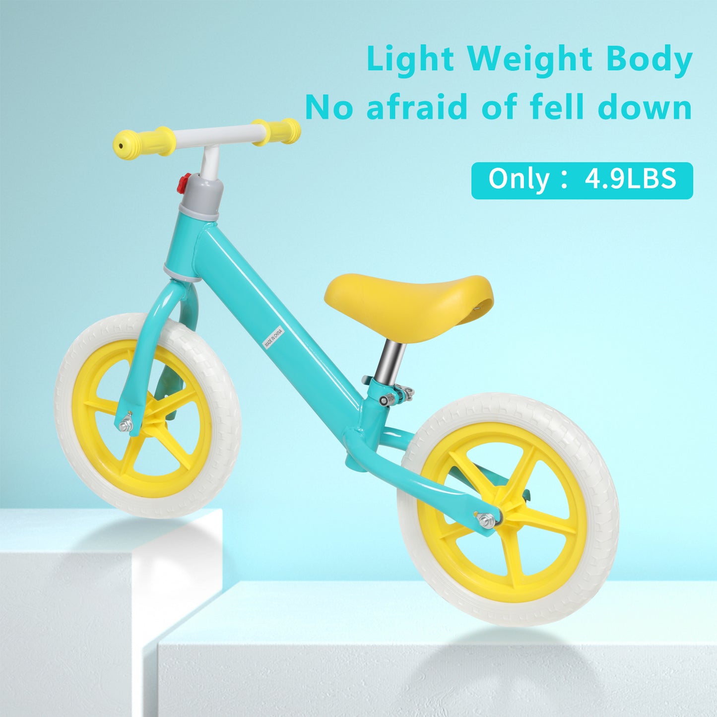 Adjustable Height Kids Balance Bike with Carbon Steel Frame and PE Tires - Suitable for 2-6 Years