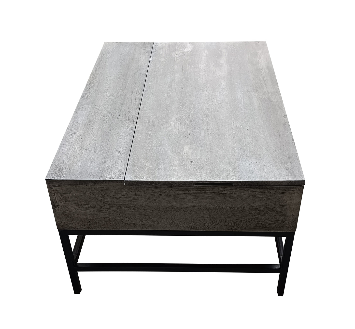 Gray Lift Top Coffee Table with Natural Wood Finish