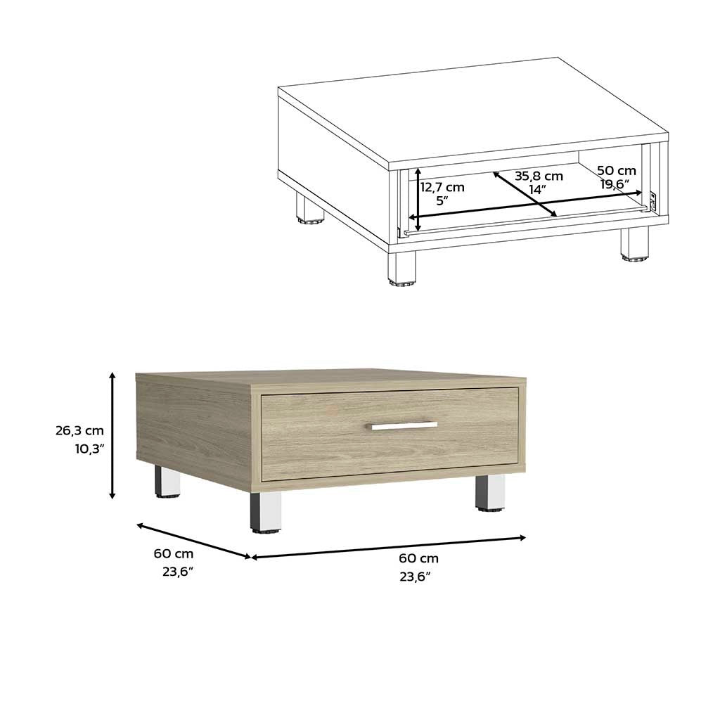 Albuquerque Light Pine Coffee Table with Drawer