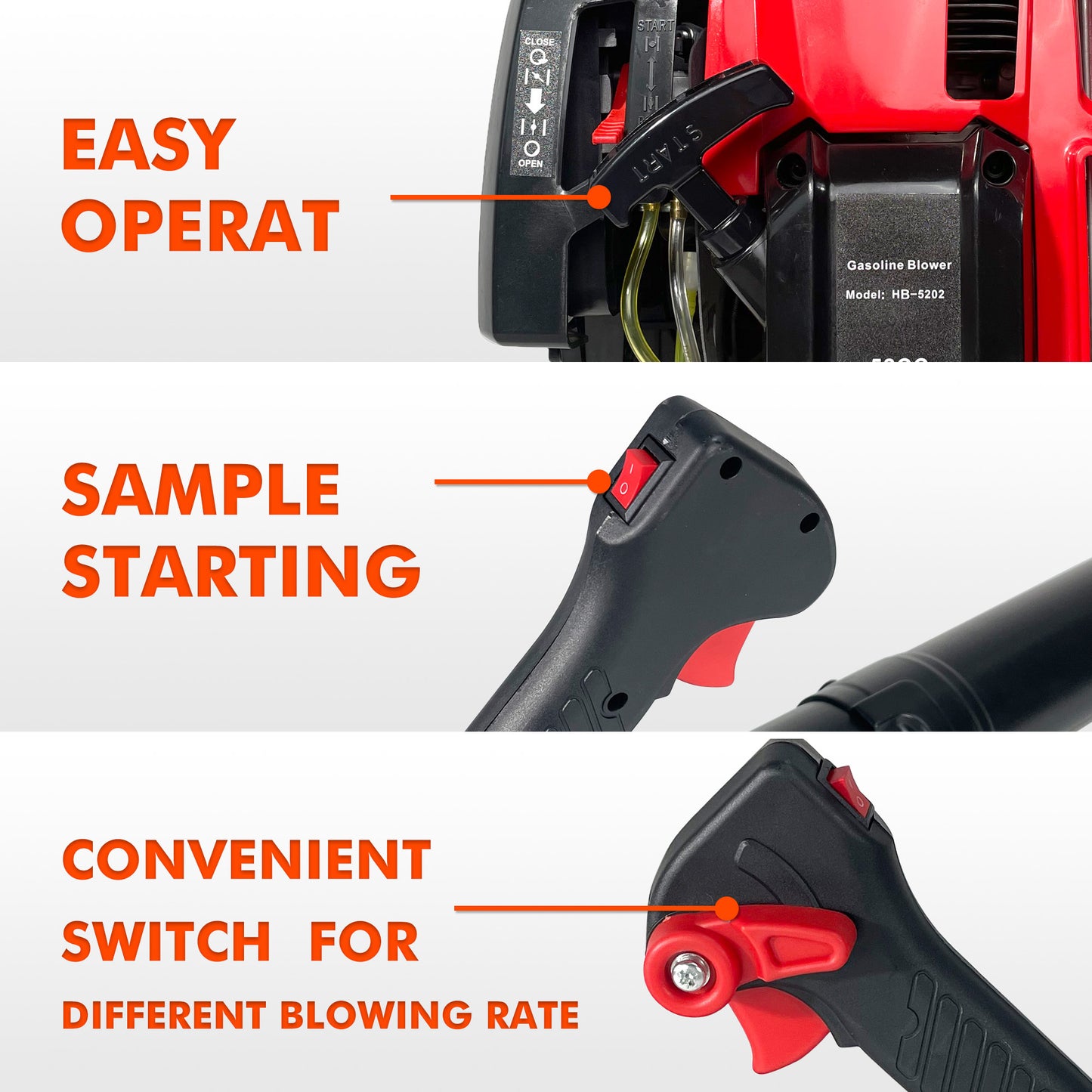 Backpack Gas Leaf Blower,76CC,660CFM,200MPH ,4 Stroke Air Cooling Gas Backpack Grass Blower,Snow Blower EPA Compliant