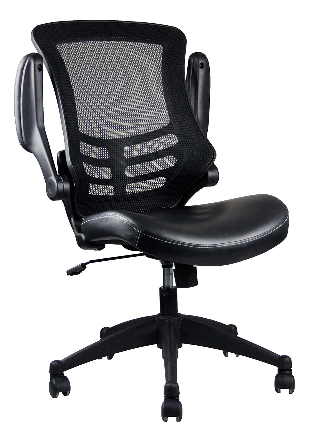 Stylish Mid-Back Mesh Office Chair with Adjustable Arms, Black