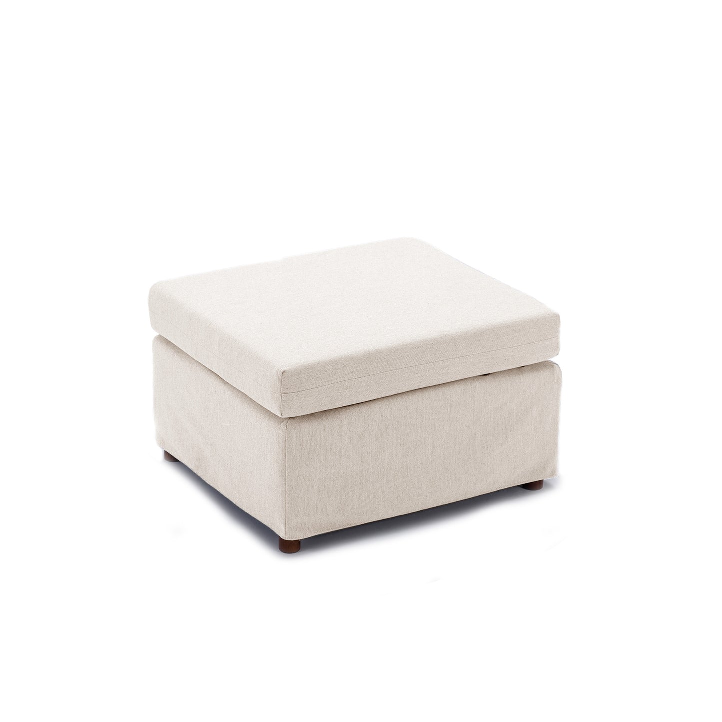 Single Seat Module Sofa Sectional Couch With 1 Ottoman,Cushion Covers Removable and Washable,Cream