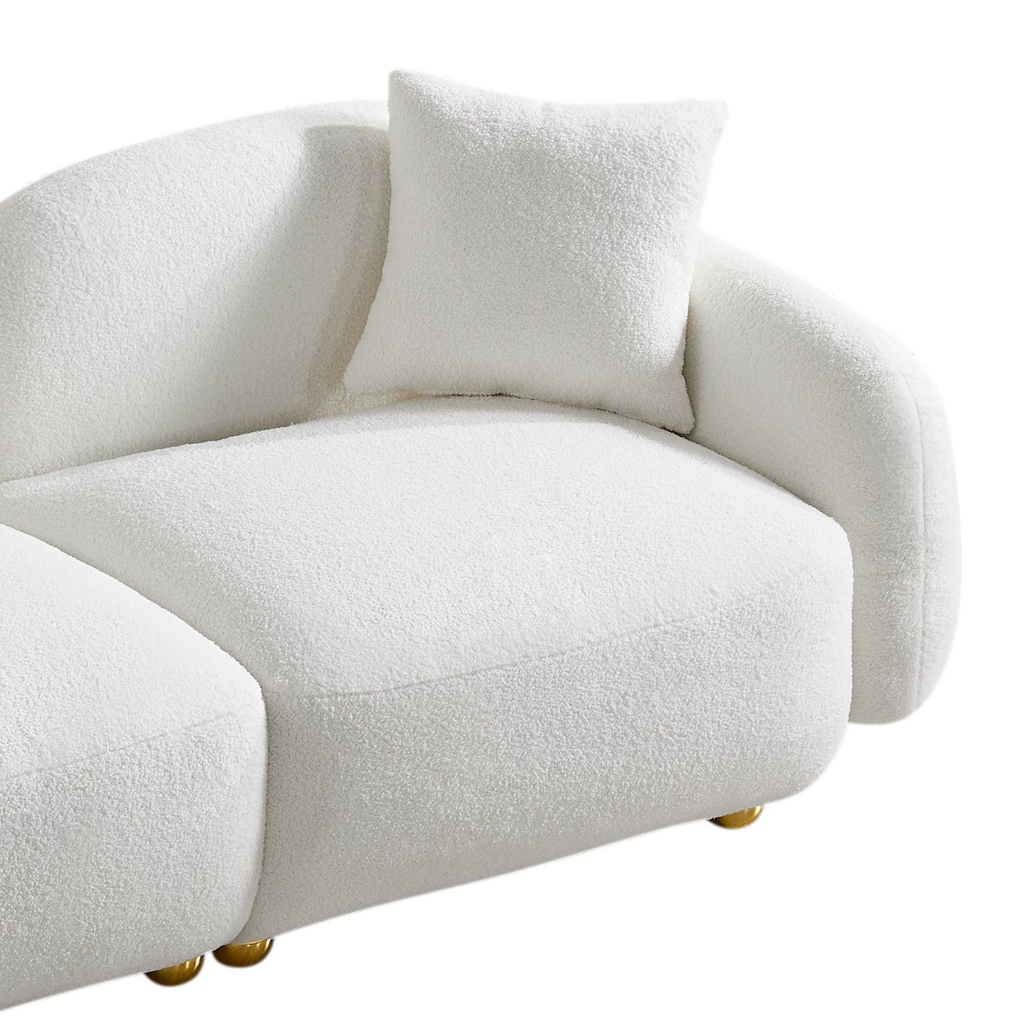 Luxurious 77.95 Plush Teddy Fabric Sofa - Ultimate Comfort and Style