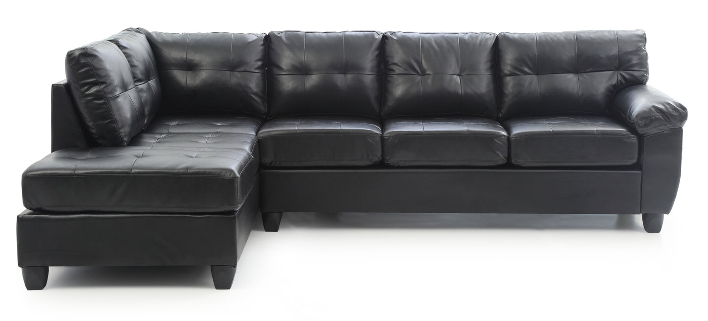 Versatile Glory Furniture Gallant Sectional Sofa in Black PU Leather - G903B-SC