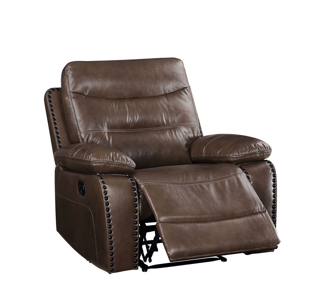 Aashi Brown Leather-Gel Match Recliner