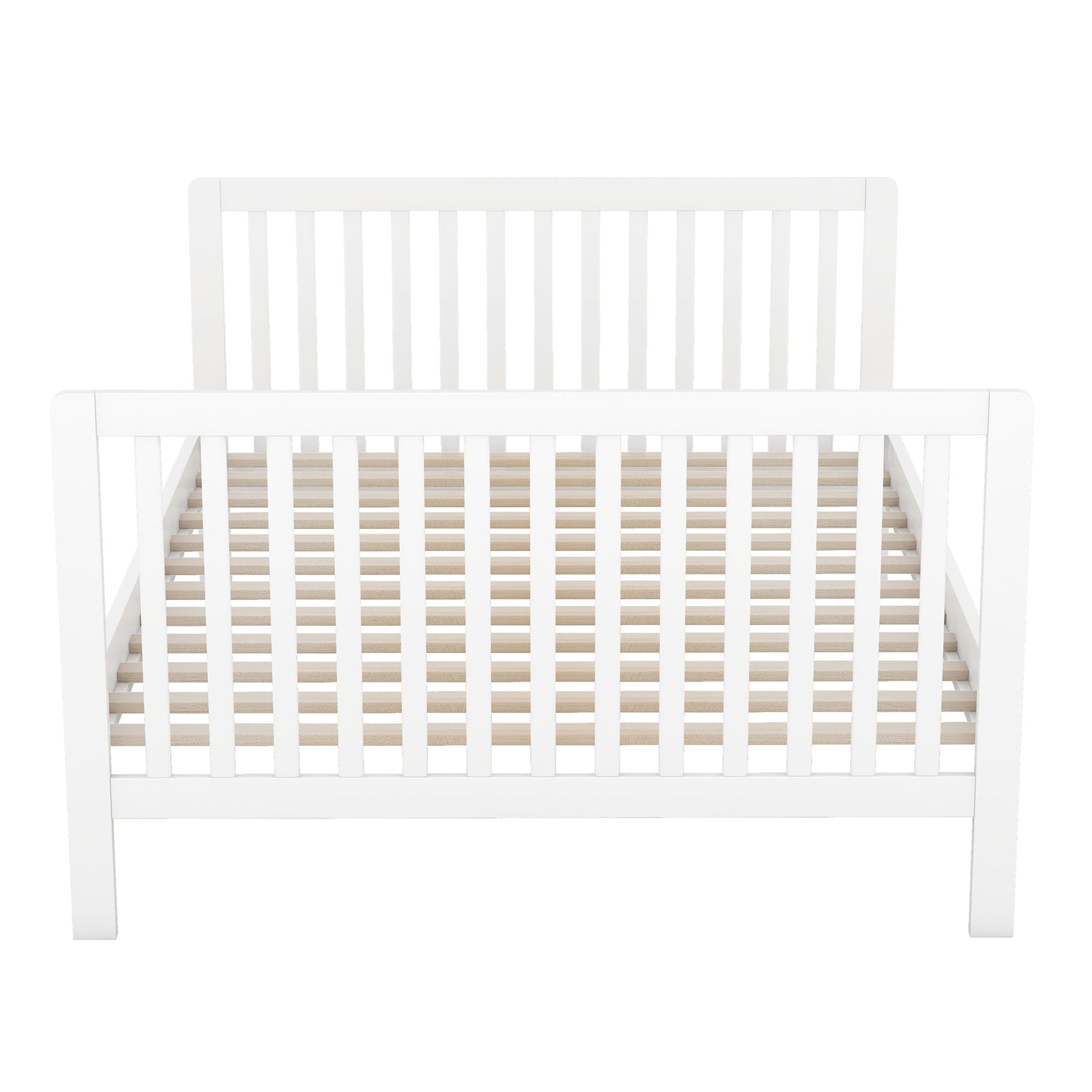 Convertible Crib/Full Size Bed with Changing Table, White