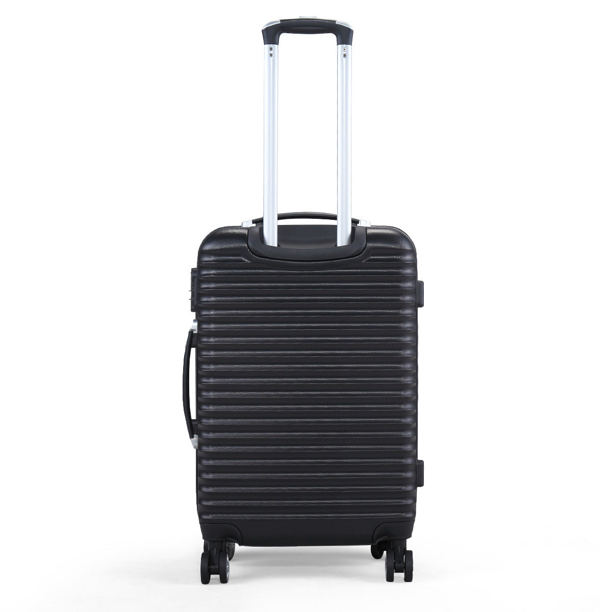 Set of 3 Trolley Suitcases Travel Luggage Storage, Black