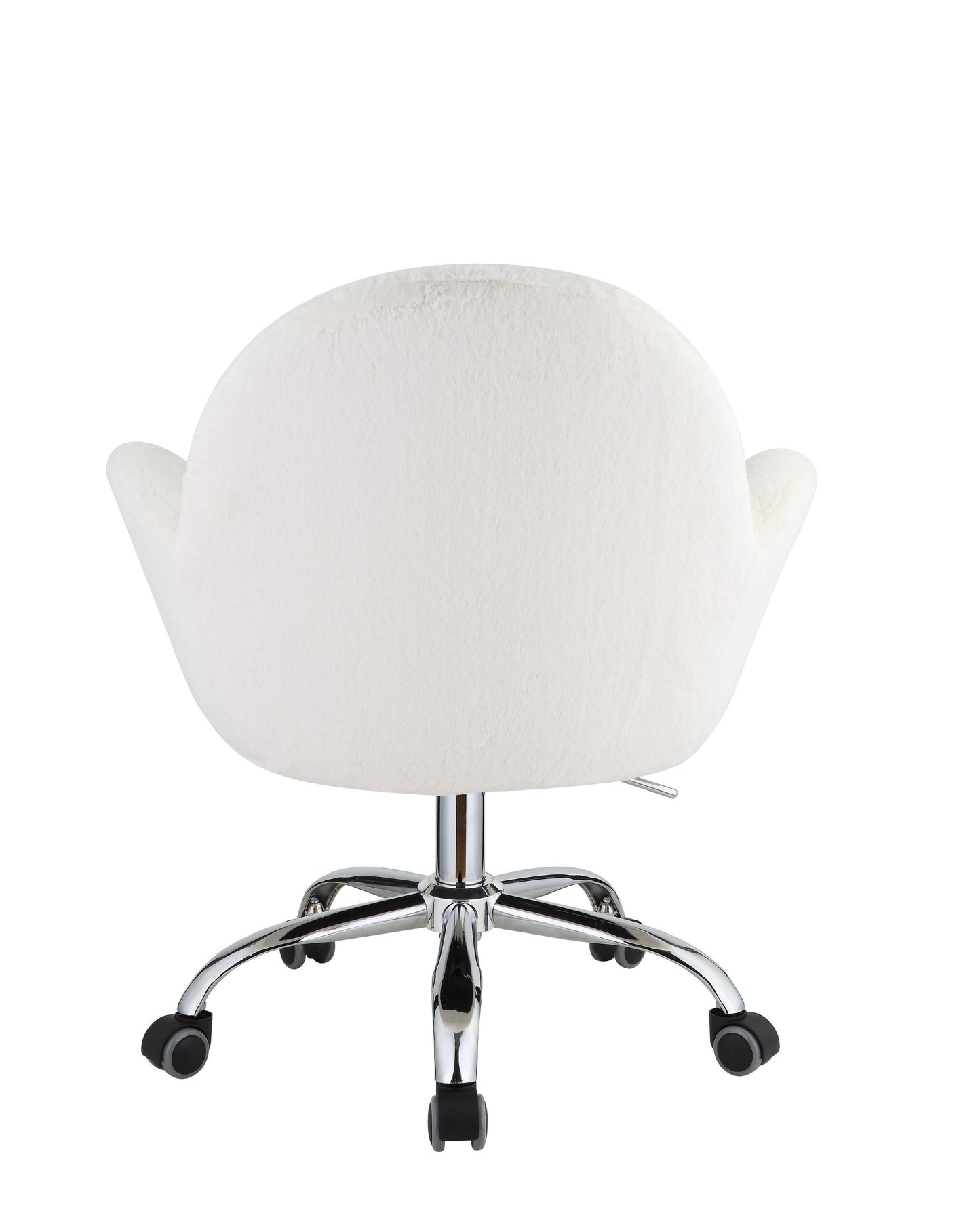 Jago Office Chair in White Lapin & Chrome Finish OF00119