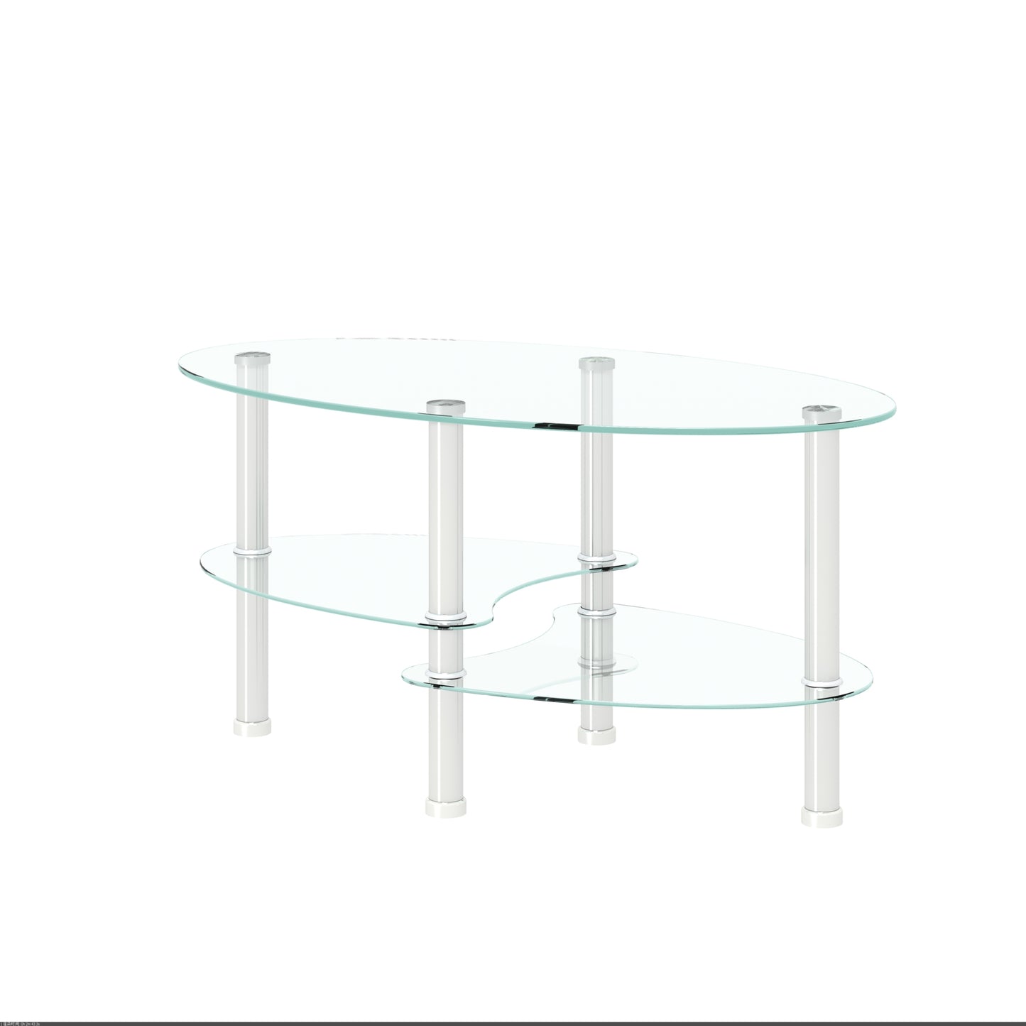 Elegant Oval Glass Coffee Table with Stainless Steel Legs for Stylish Living Spaces